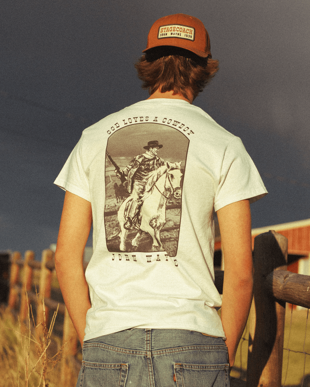 God Loves A Cowboy B/W - John Wayne x Broken Bow Country - Broken Bow Country 